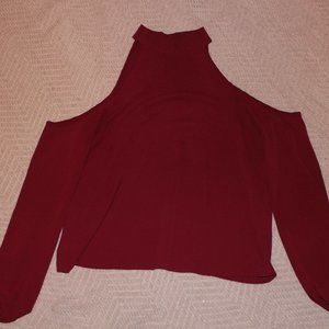 High neck cold shoulder top